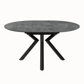 Toronto 120 - 160cm Grey Ceramic Extending Round/Oval Dining Table - Pendle Village Furniture